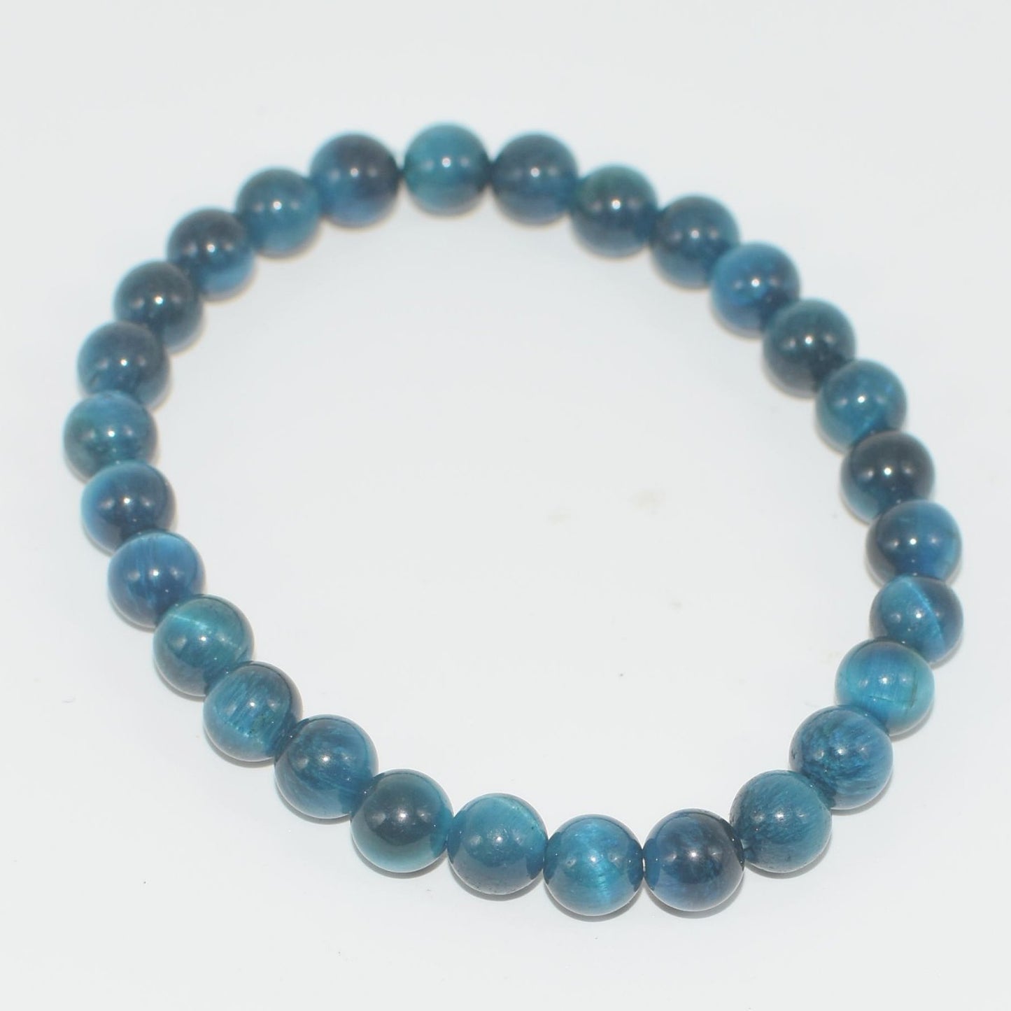 Women's & Men's Blue Tigereye Single Circle Crystal Buddha Beads Bracelet