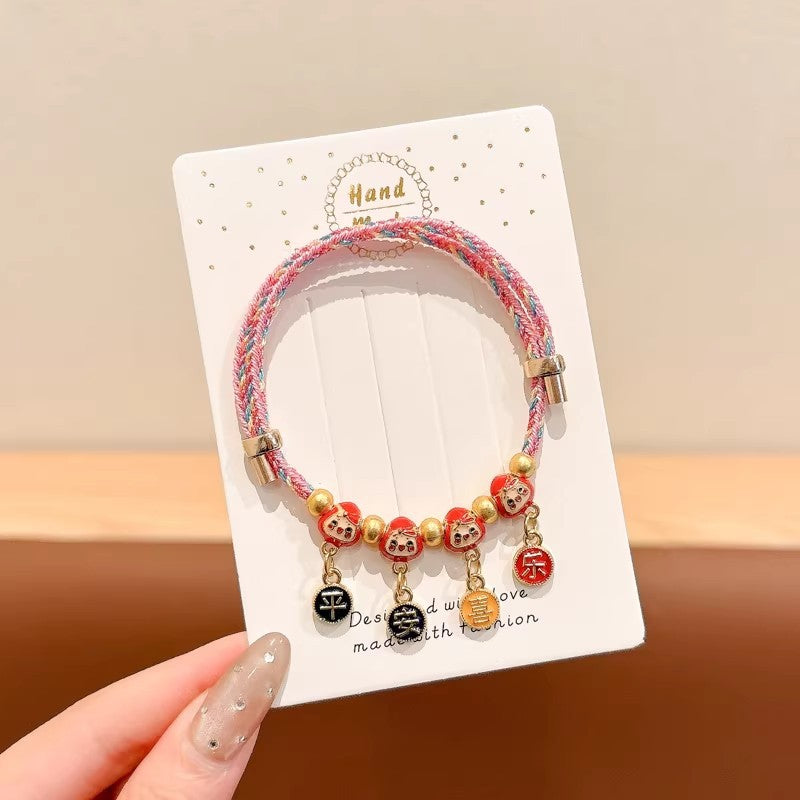 Children's Dragon Boat Festival Colorful Rope Small Hand-woven Line Carrying Strap Bracelet
