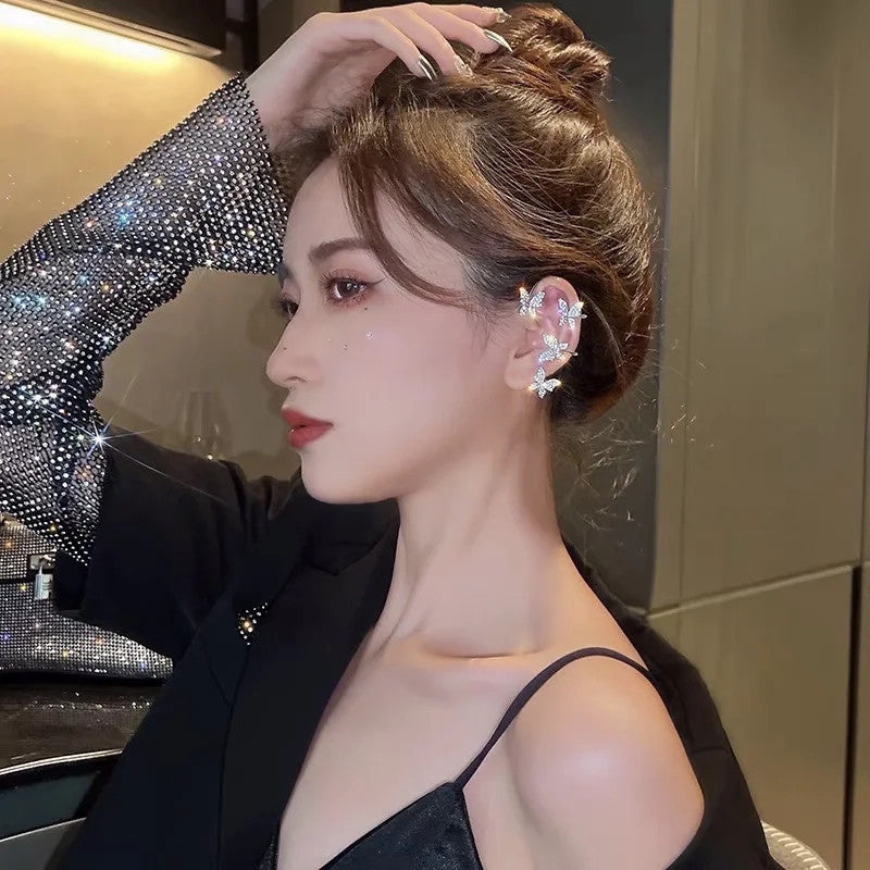 Butterfly No Piercing Hooks Female Light Luxury Temperament Design High Ear Clip