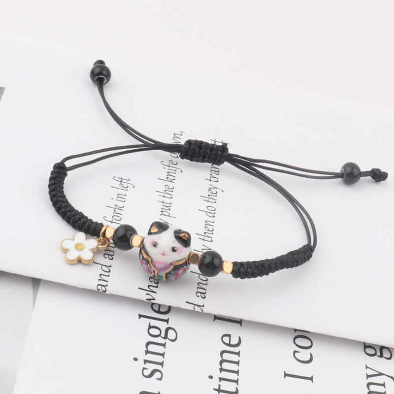 Cute Cartoon Lucky Cat Candy Color Bracelets