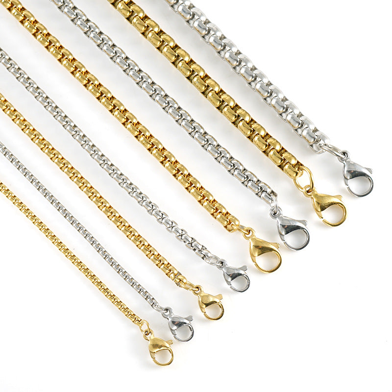 Women's & Men's & Steel Square Pearl Chain And Necklaces