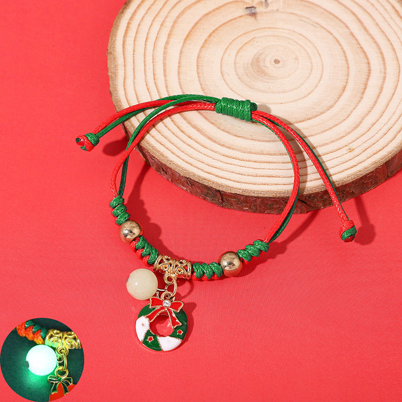 Luminous Christmas Woven Female Popular Santa Bracelets