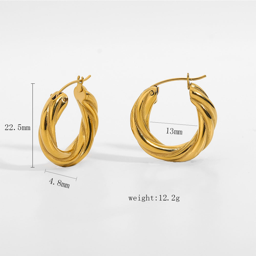 Women's Claw Bag Gold Plated Stainless Steel Ring-shaped Earrings