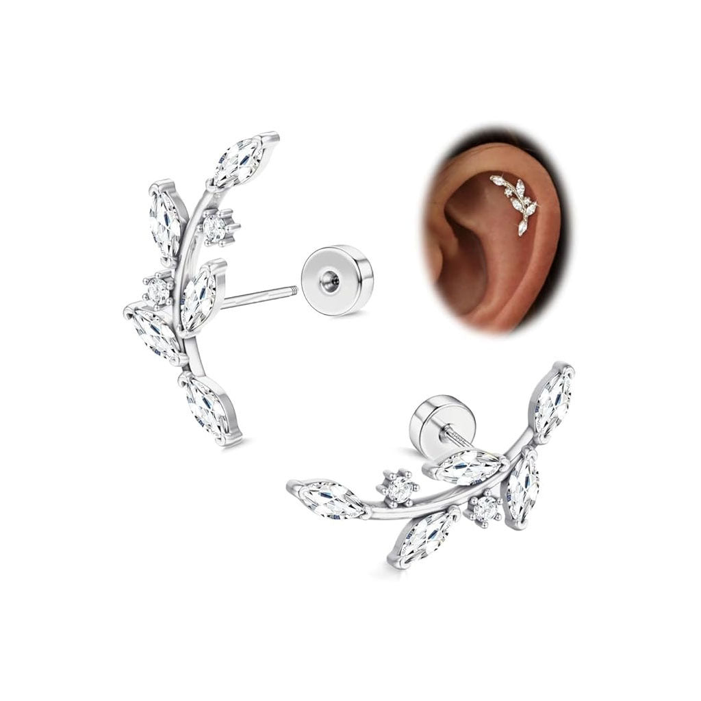 Horse Eye Inlaid Zirconium Round Cake Female Stud Earrings