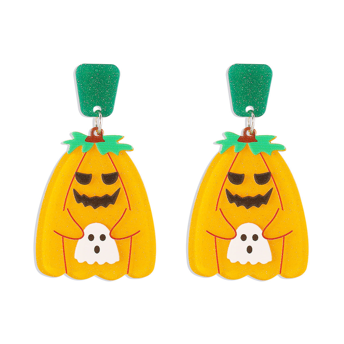 Boucles d'oreilles fantôme de citrouille foncée de fête d'Halloween de dessin animé