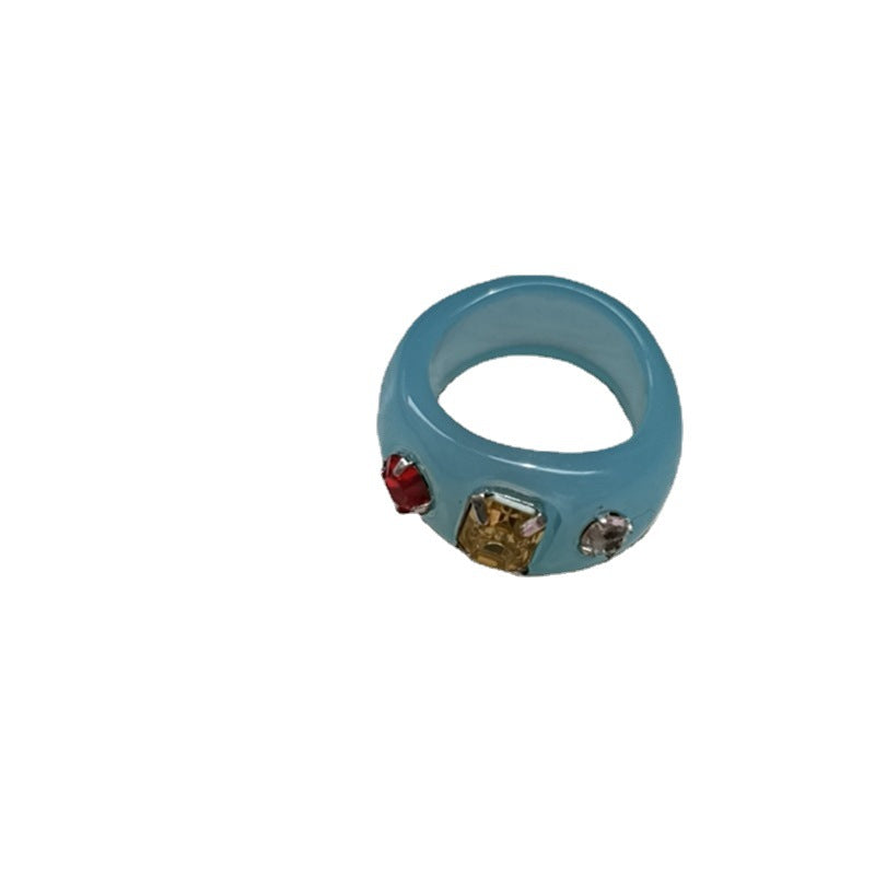 Female Resin Acrylic Jelly Color Personalized Ring