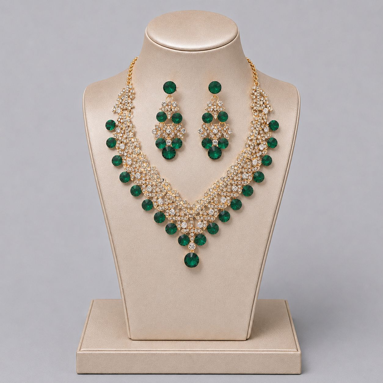 Alloy Rhinestone Light Luxury Dinner Dress Jewelry Set