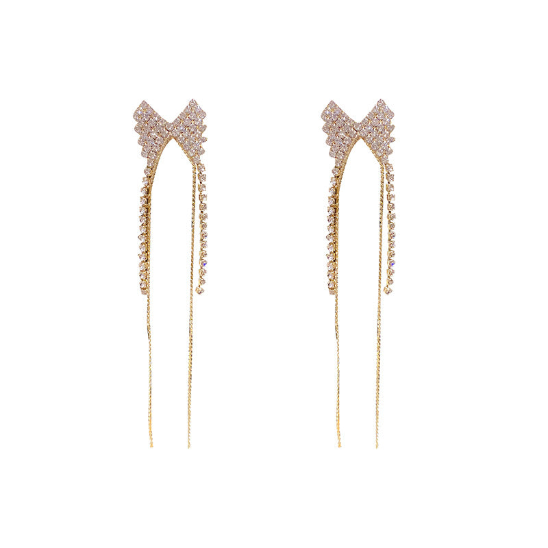 Women's Sier Needle Elegant Tassel Trendy Long High-grade Earrings