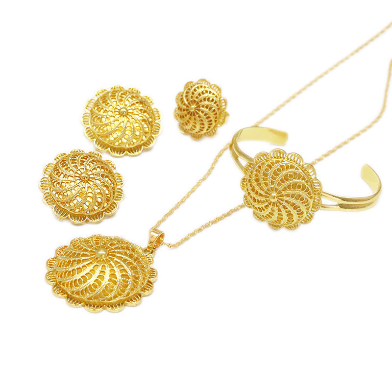 Classic Gold-plated Ethiopian Fashion Big Size Jewelry Set