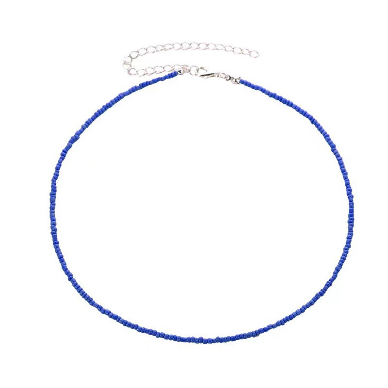 Fashion Beaded Colorful Small Beads Summer Beach Clavicle Chain Necklace