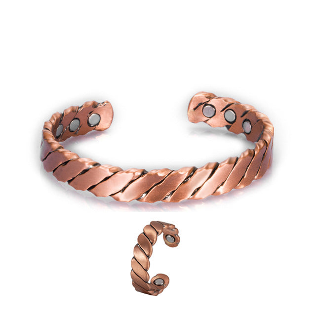Attractive Magnetic Unisex Pure Copper Adjustable Jewelry Set