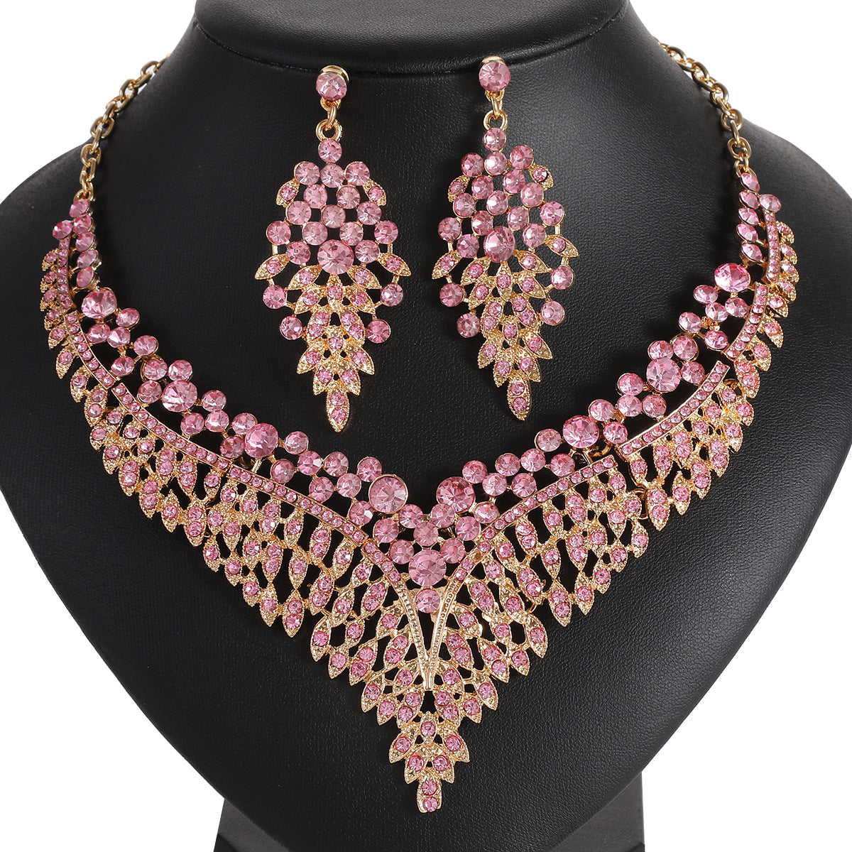 Alloy Clavicle Chain Royal Court Style Vintage High-key Dignified Crystal Rings