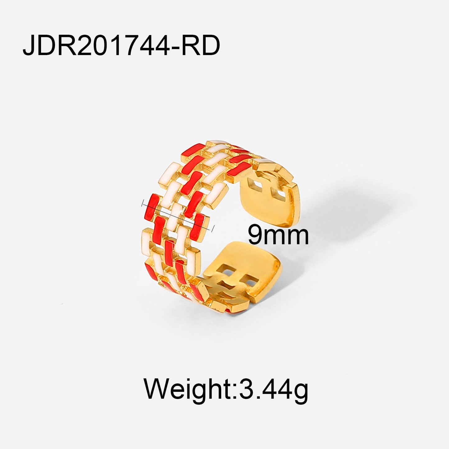 Women's Gold-plated Stainless Steel Fashion Geometric Colorful Rings