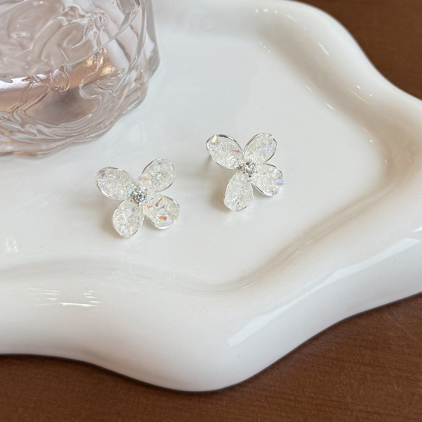 Women's Colorful Crystal Flowers For Light Luxury Minority Design Sense Summer Earrings