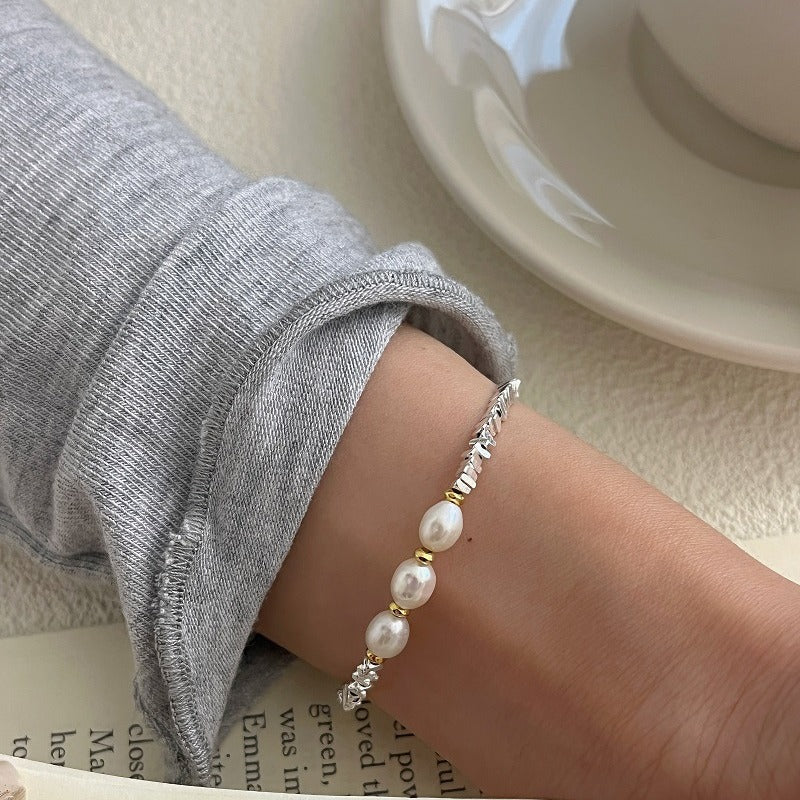 Broken Couple Freshwater Pearl Design Simple Bracelets