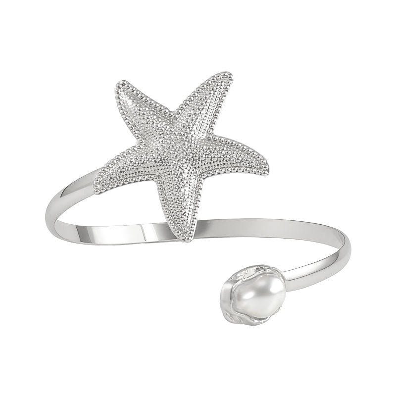 Geometric Pearl Curtain Buckle Beautiful Flowers Bracelet