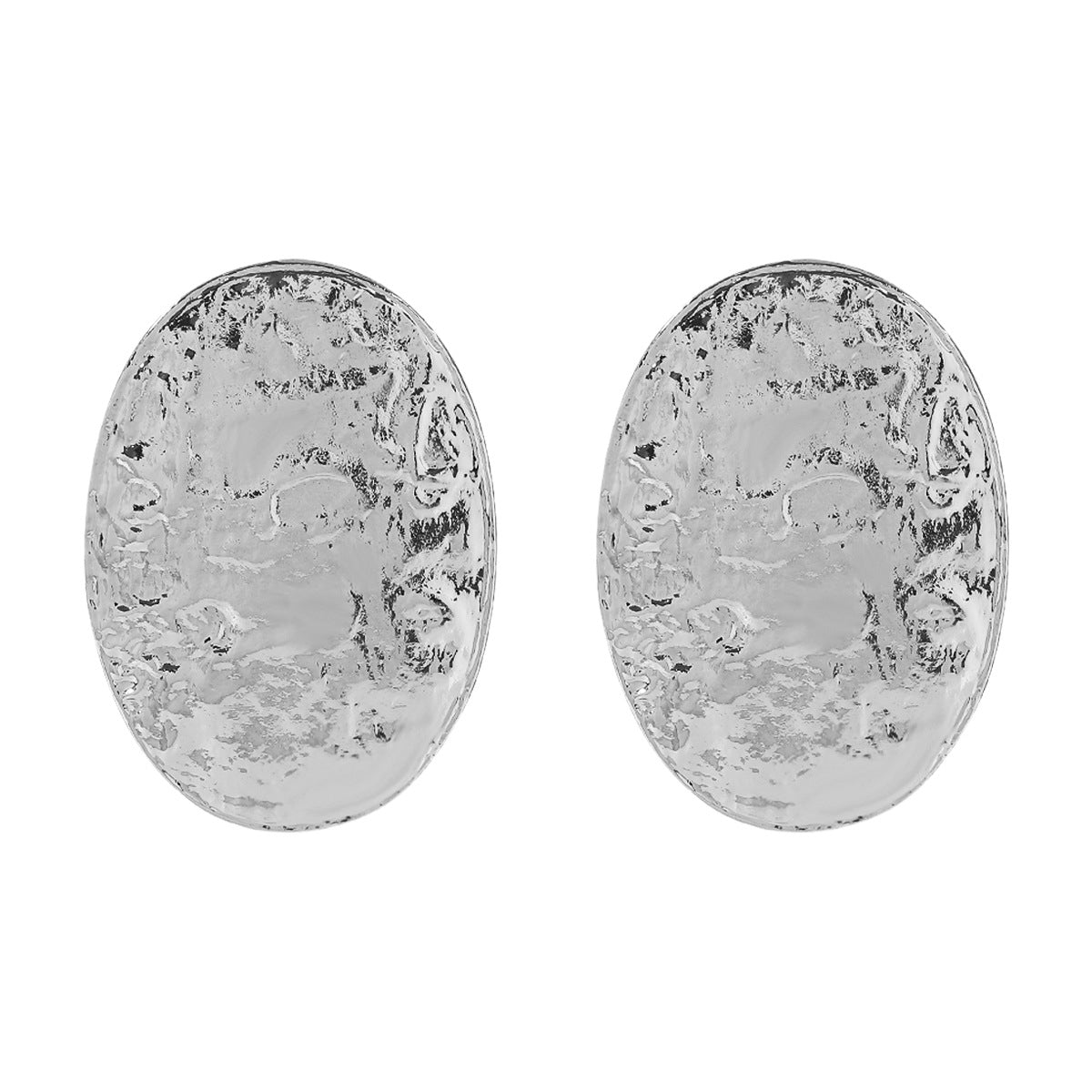 Style Exaggerated Alloy Oval Texture Geometric Metal Sense Rings