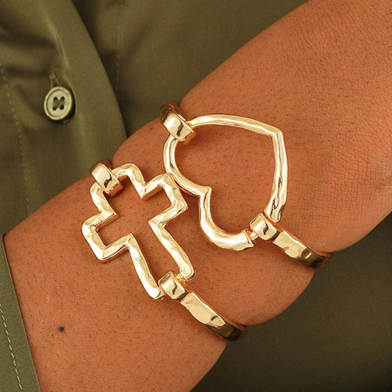 Fashion Design Creative Cross Love Electroplating Bracelet