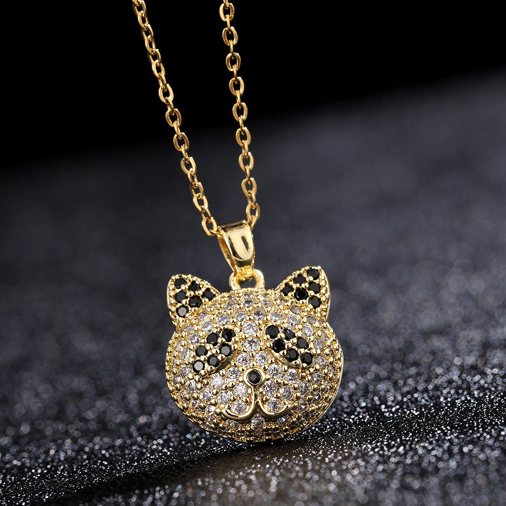 Personality Gold-plated Diamond Bear Female Cartoon Necklaces