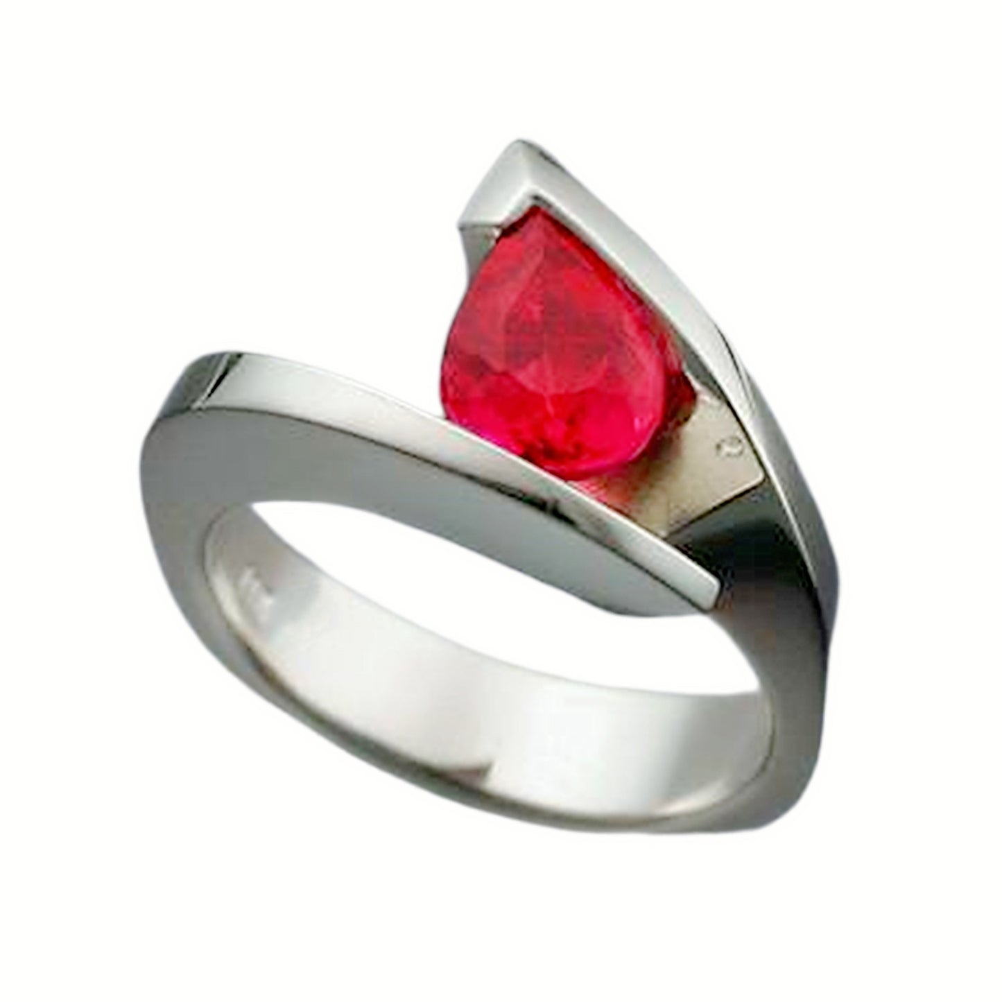 Creative Unique Geometric Red Diamond Drop-shaped Rings