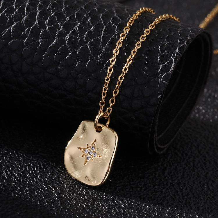 Moon Zircon Fashion Gold Plated Geometric Necklaces