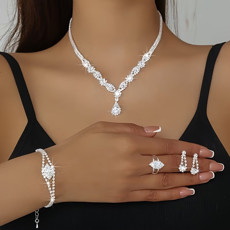 Women's Fashion Suit Flash Advanced Elegant Clavicle Chain Jewelry Set