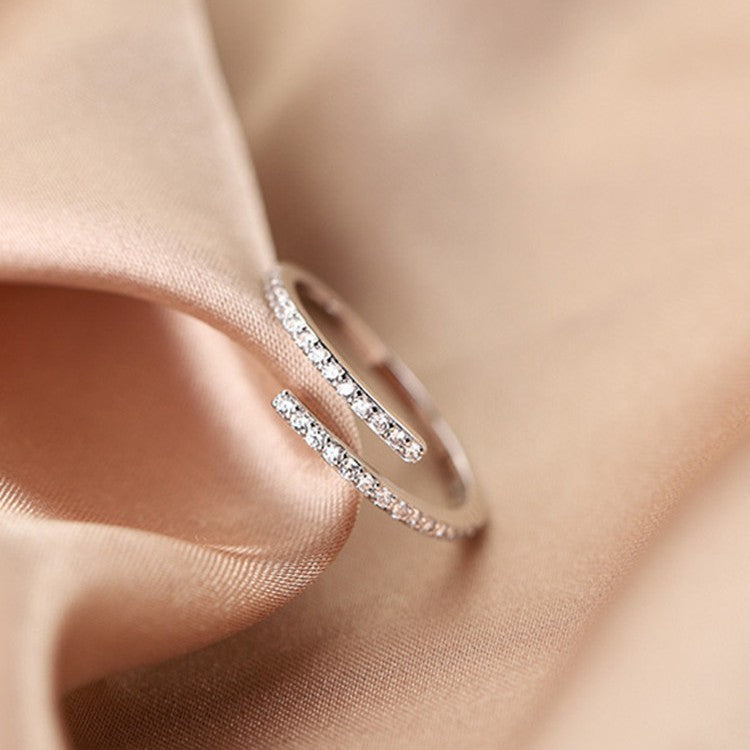 Sier Plated Simple Open Design Sense Temperament Wild Rings
