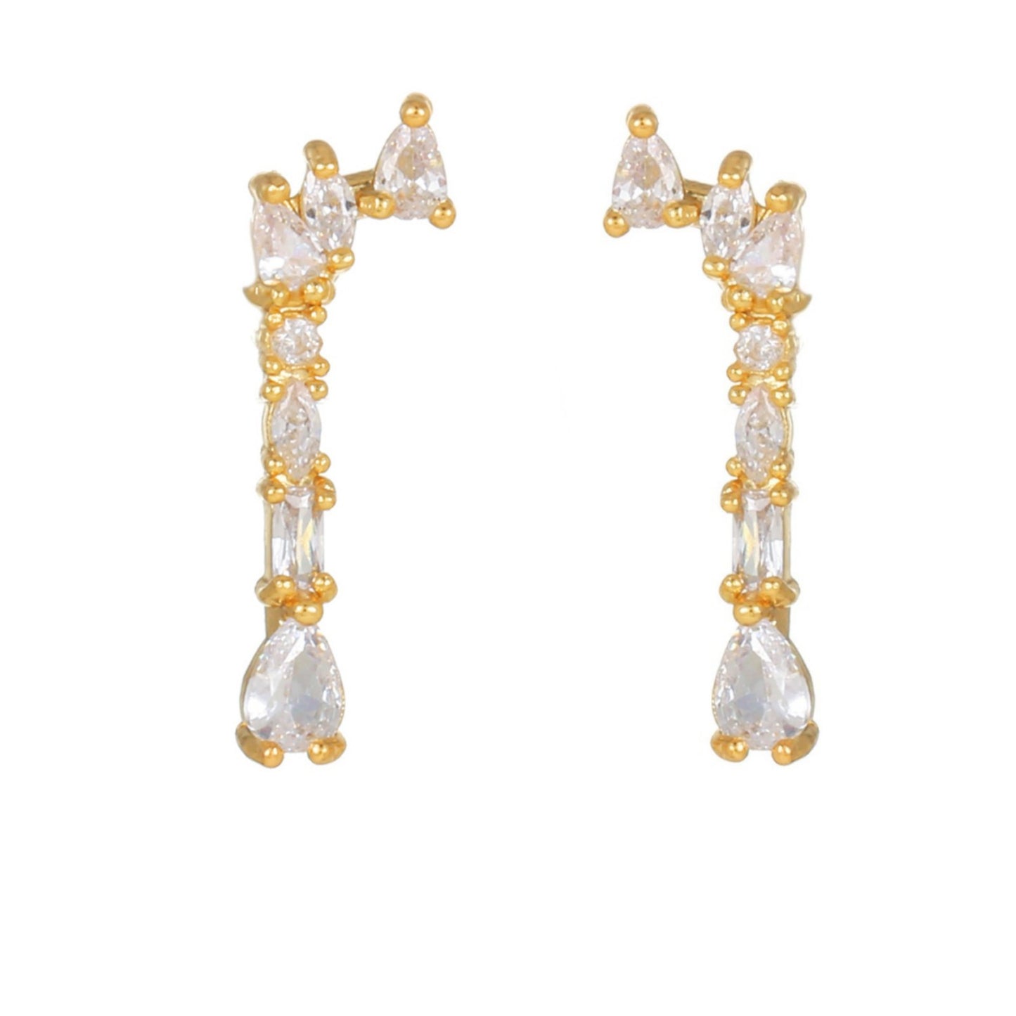 Trendy Suit Geometric Zircon Ear Ornament Earrings