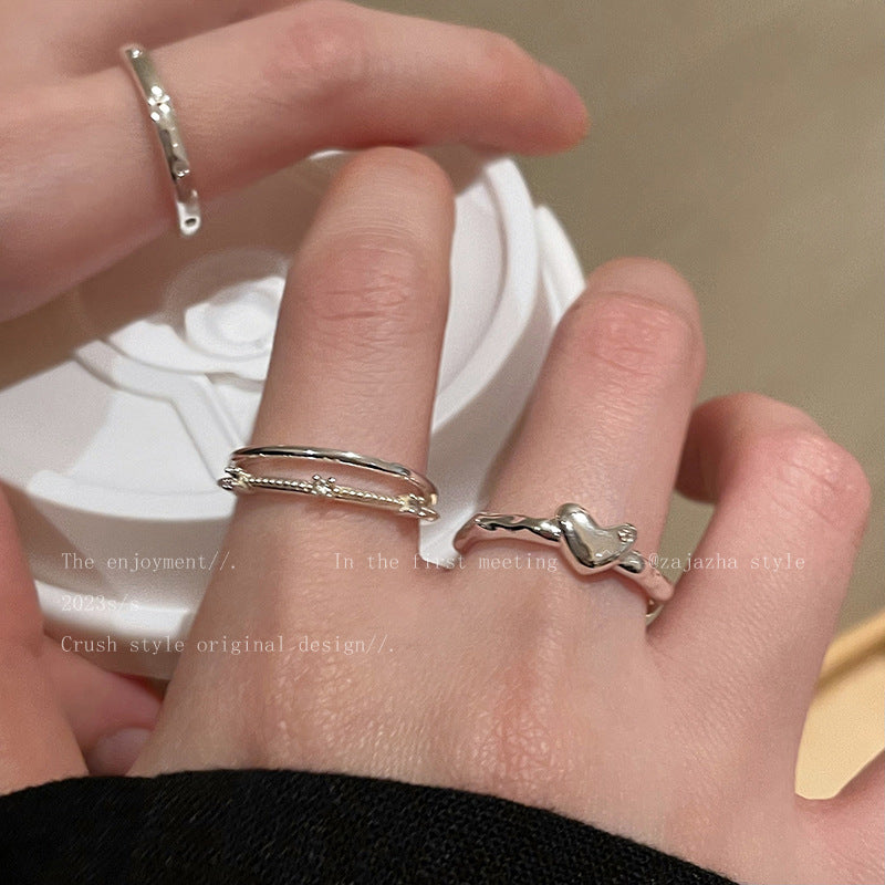 Light Luxury Minority Simple Double Layer Twin Love Bracelets