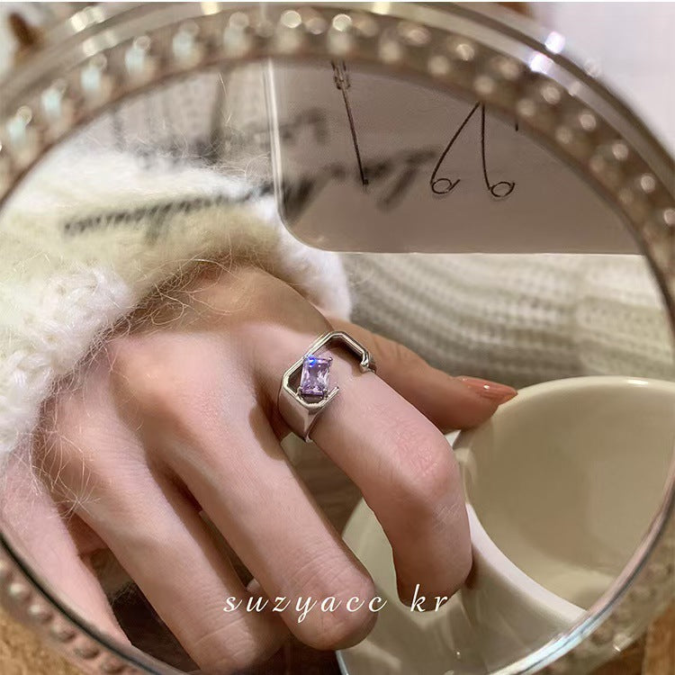 Zircon Design Open Female Trendy Hip Hop Sweet Rings