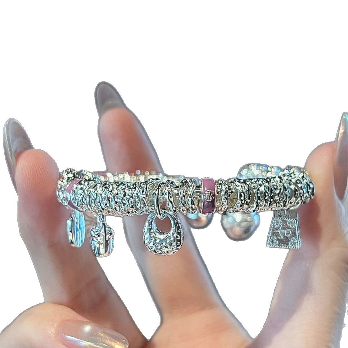 Winding Gourd Ingot High-grade Plated Sterling Sier Light Luxury Enamel Bracelets
