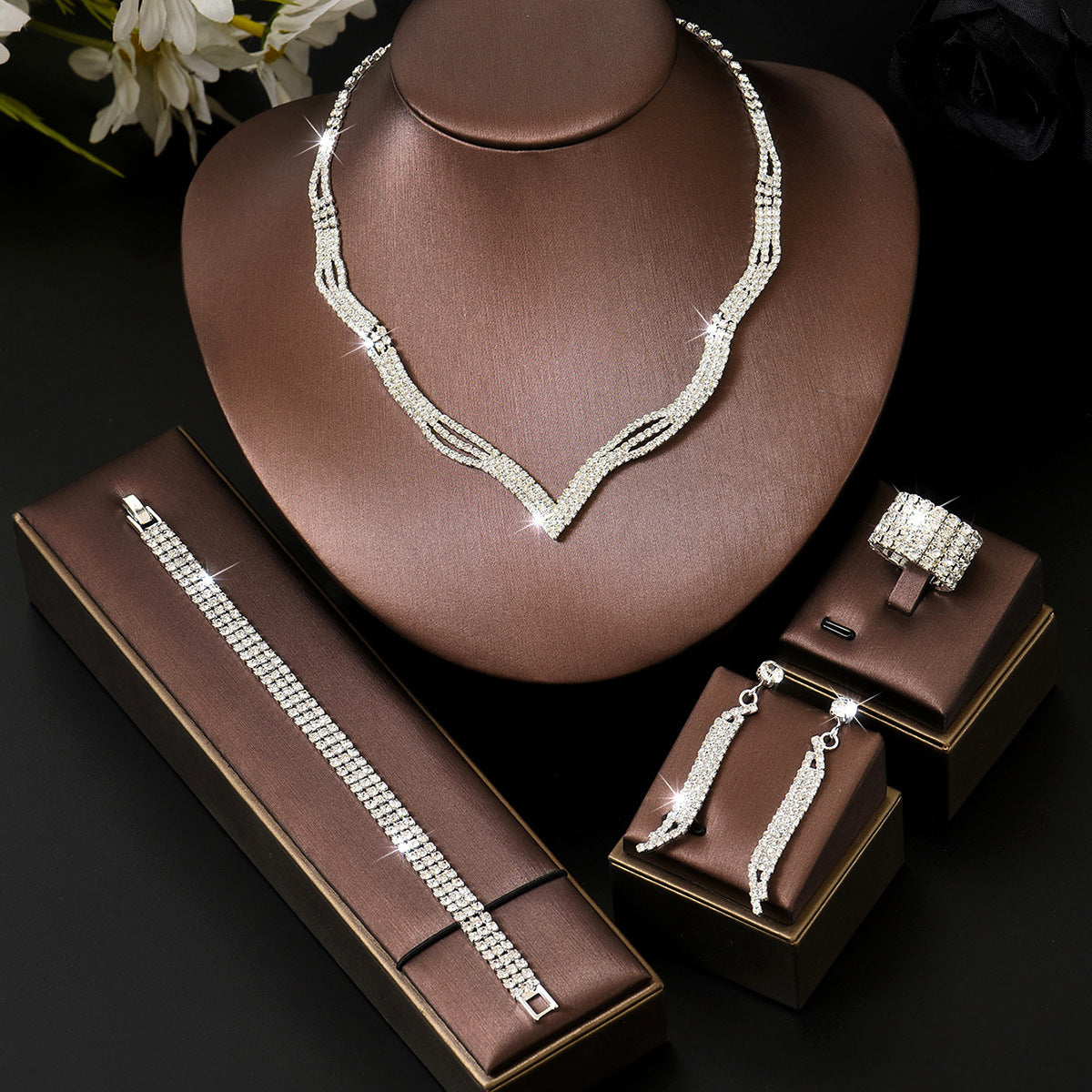 Suite Wedding Simple Gorgeous Light Luxury Claw Chain Jewelry Set
