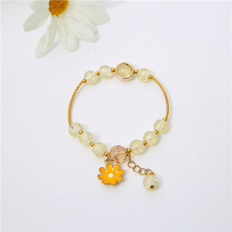 Flower Crystal String Beads Female Sunflower Bracelets