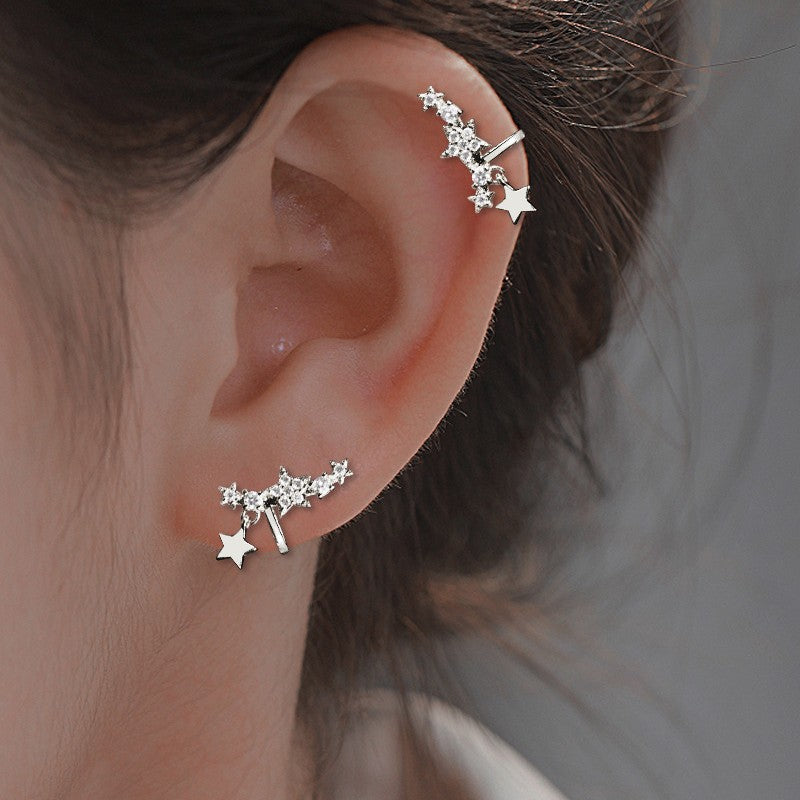 Temperamental Big Dipper Female Niche Personality Indie Rhinestone Ear Clip