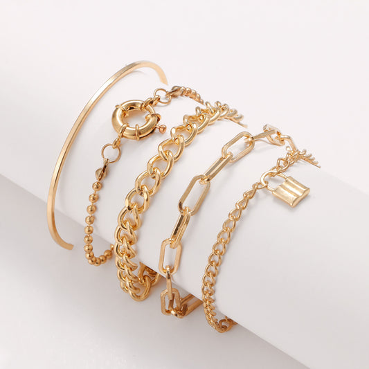 Round Buckle Set Punk Hip Hop Bracelets