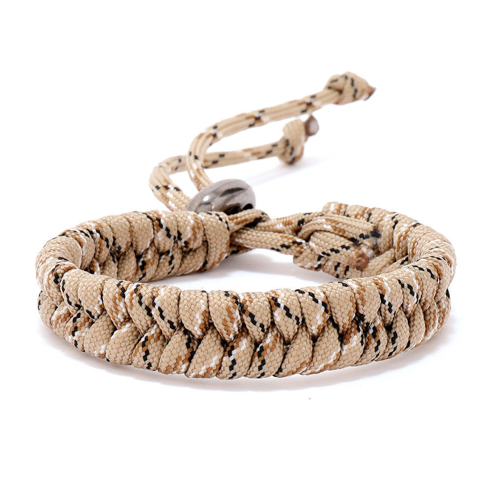 Cordon et bracelets de parachute de camouflage extérieur tissés à la main pour femmes et hommes