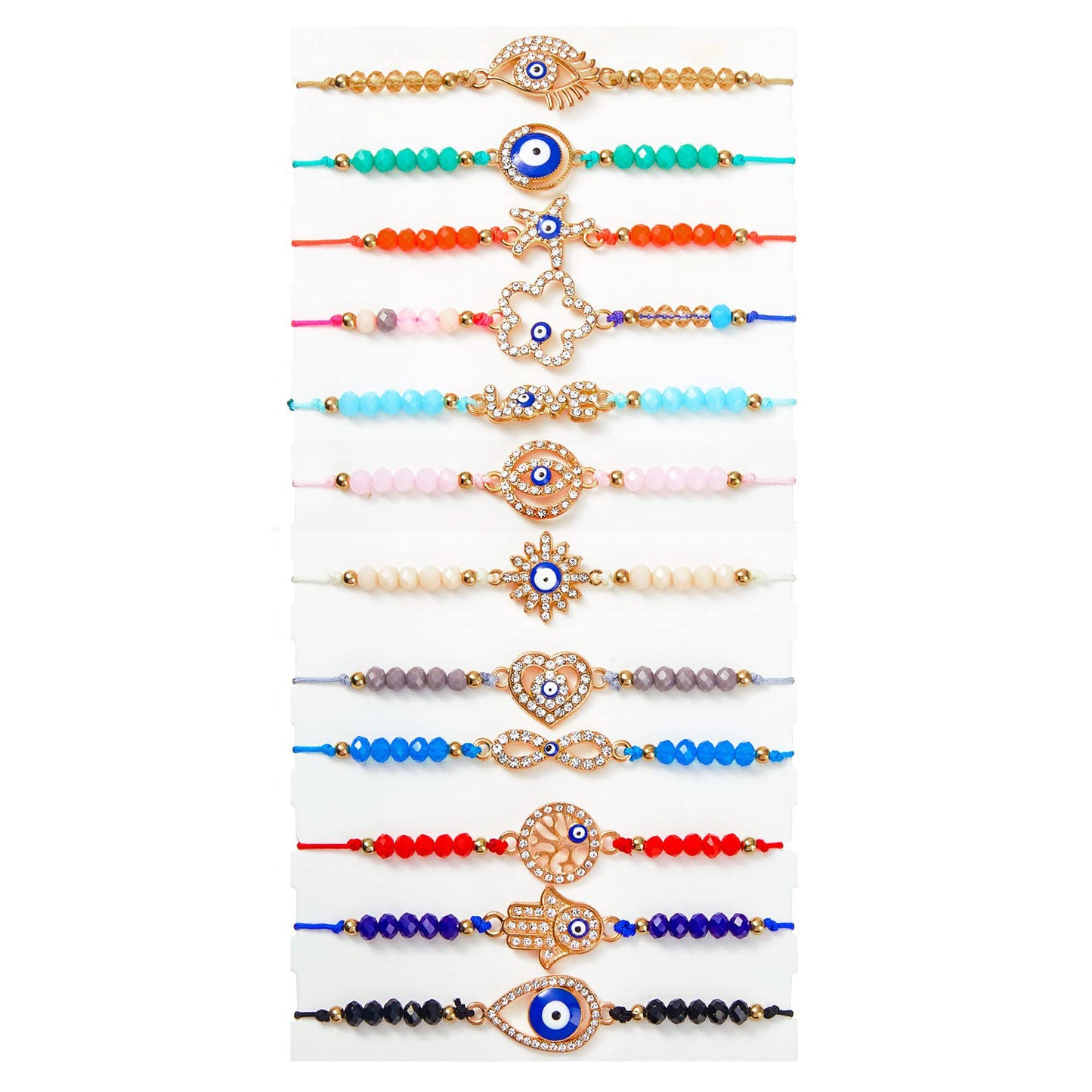 Women's Weaving Crystal String Beads Devil's Eye Oil Dripping Bracelets