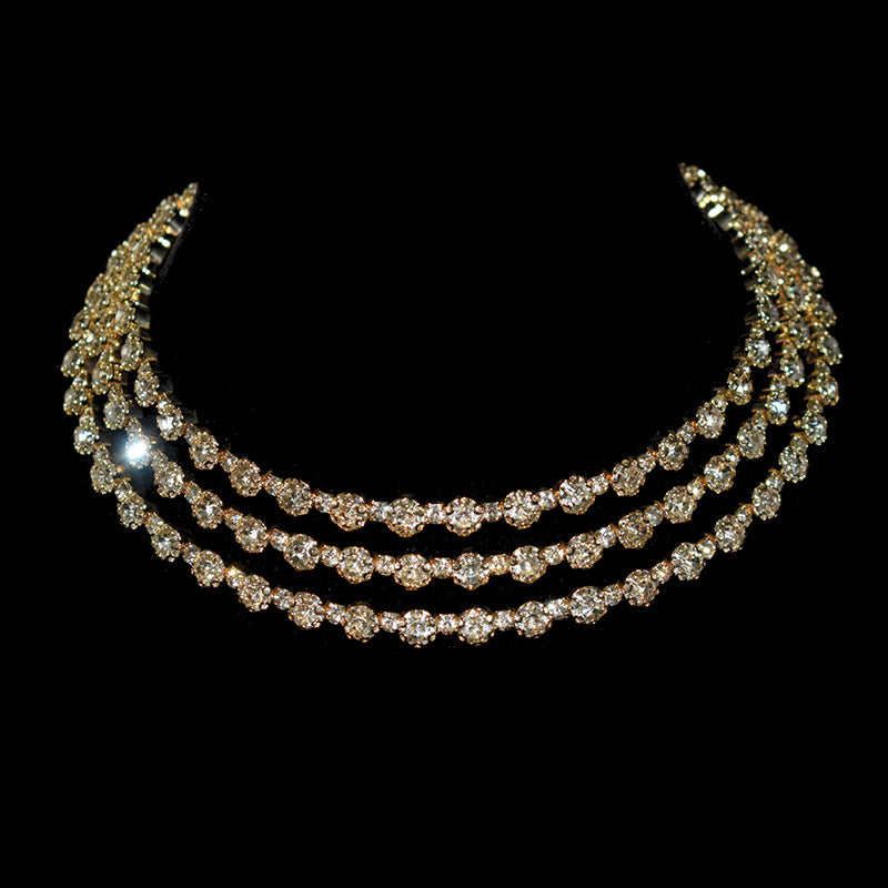 Women's Fashion Crystal Three-piece Rhinestone Alloy Claw Jewelry Set