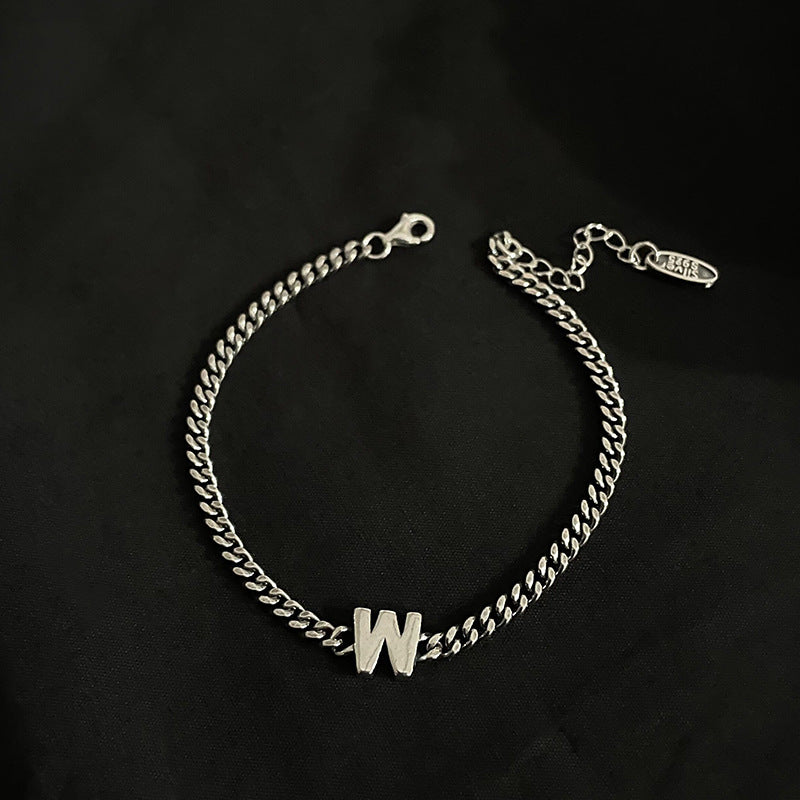 Damen-Armbänder im koreanischen Stil aus Sterlingsilber mit englischen Buchstaben „Special Interest“.