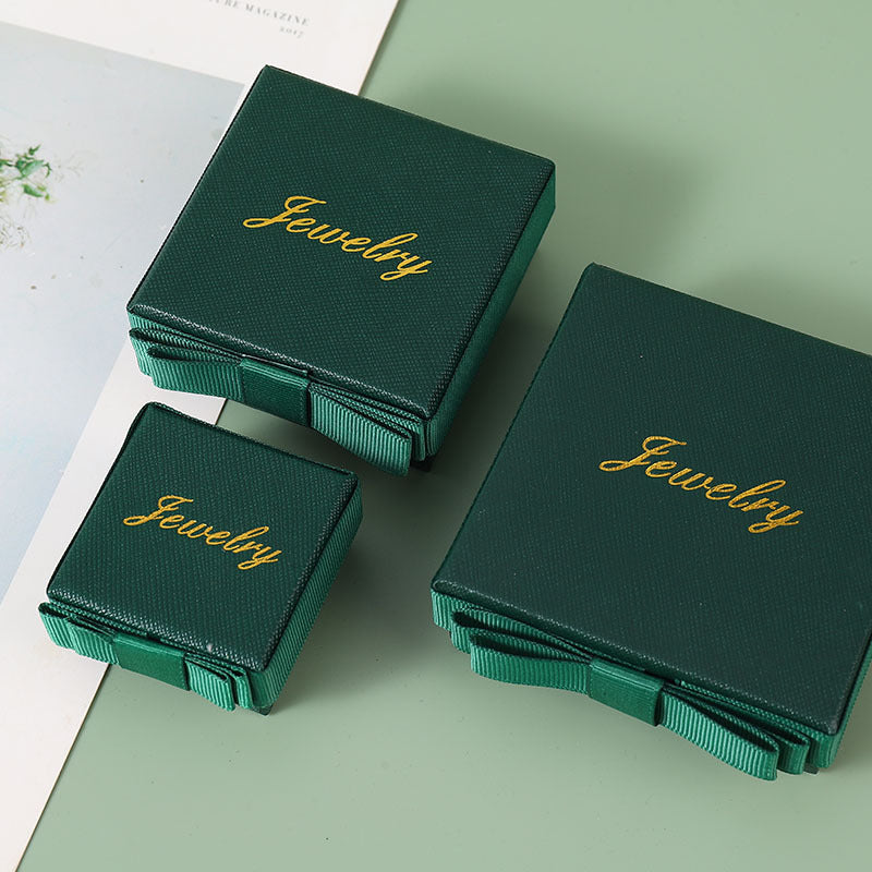 Green Special Paper Jewelry Box Gift Rings