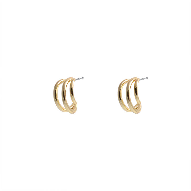 Women's Trendy Metal Version Cold Style Fashionable Temperament Sier Earrings