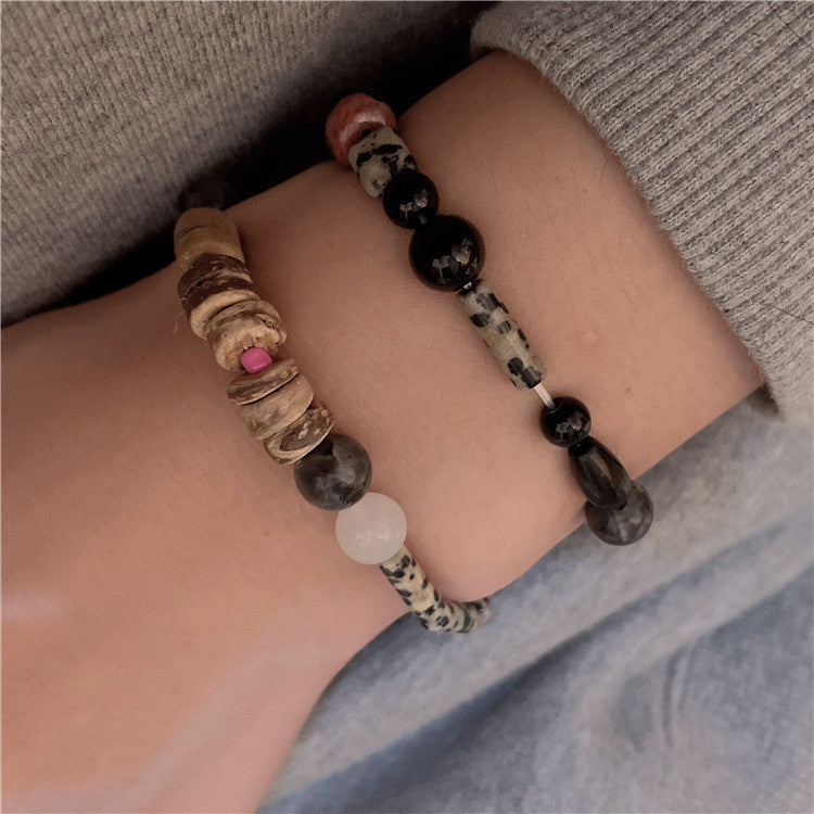 Bracelets naturels classiques en perles de Style chinois pour femmes, couleurs assorties