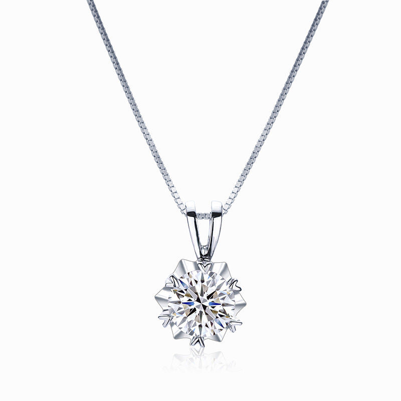 Colliers pour femmes Karat Moissanite Sterling Sier flocon de neige diamant