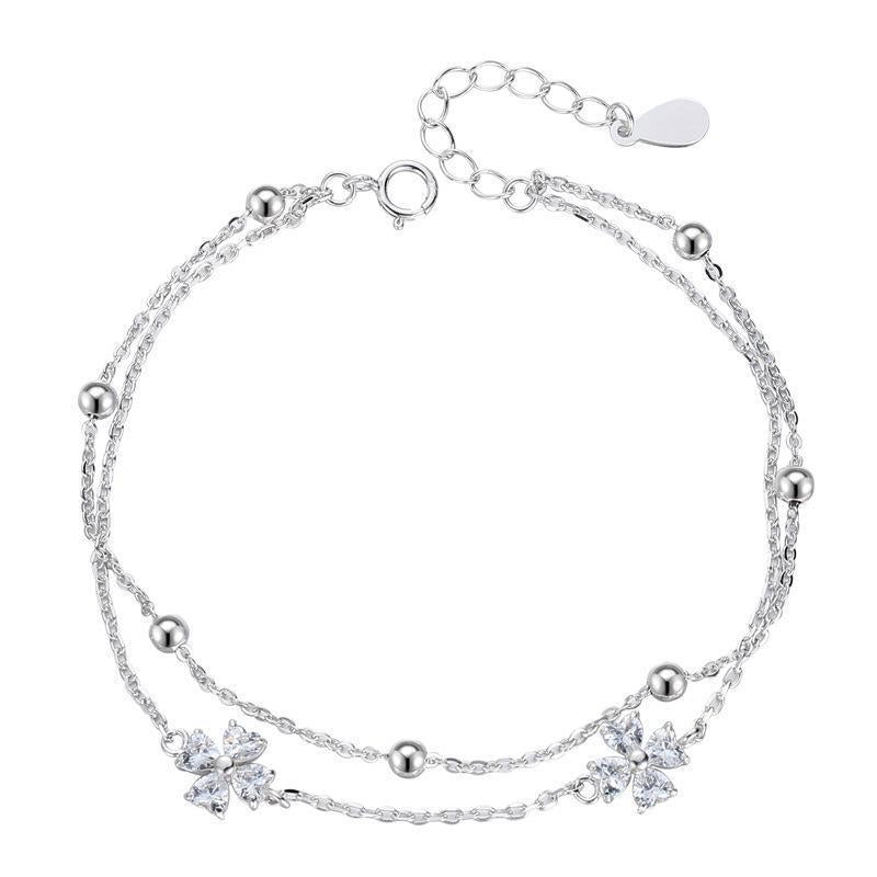 Damen-Armbänder aus Sterlingsilber mit Clover-Licht, luxuriös, für Minderheiten