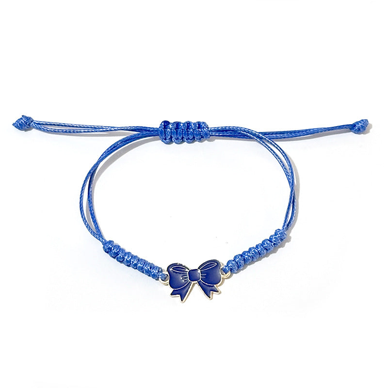 Girlfriends Friendship Alloy Dripping Oil Bow Wax Line Bracelets