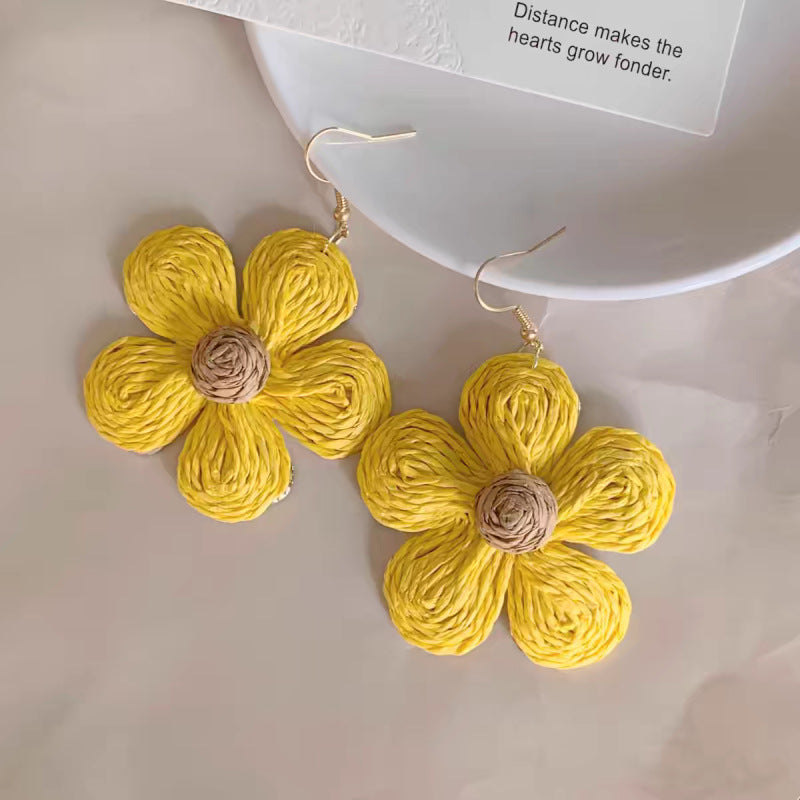 Sunflower Exaggerated Personalized Large Flower Design Earrings