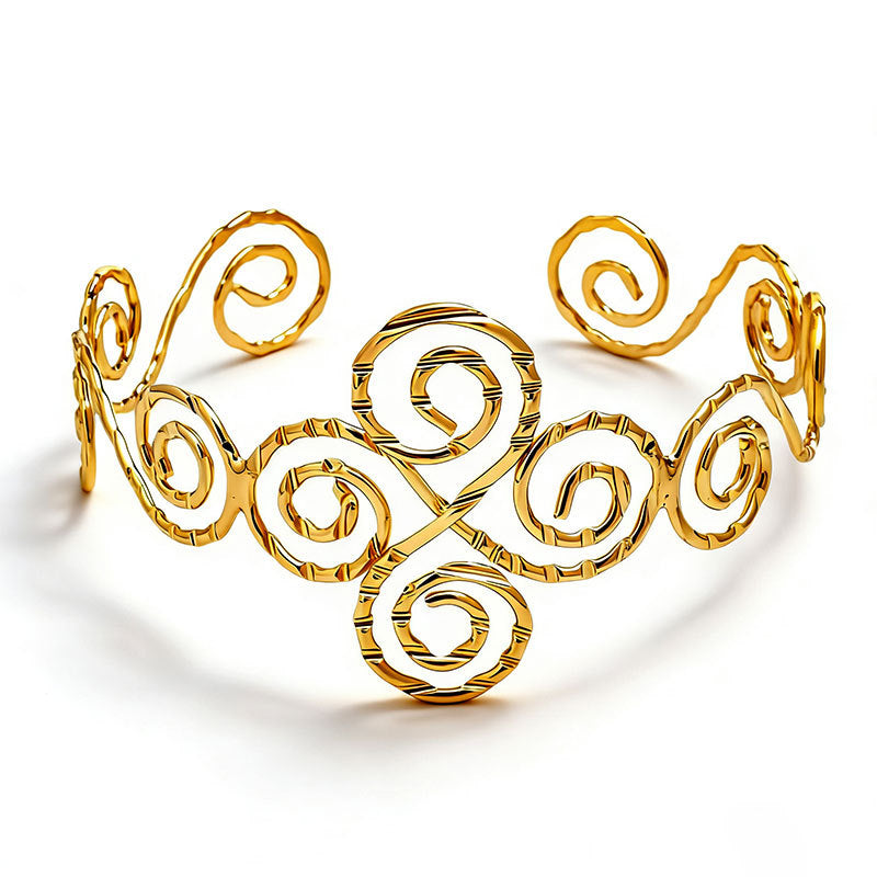 Personality Street Style Retro Metal Circle Opening Bracelet