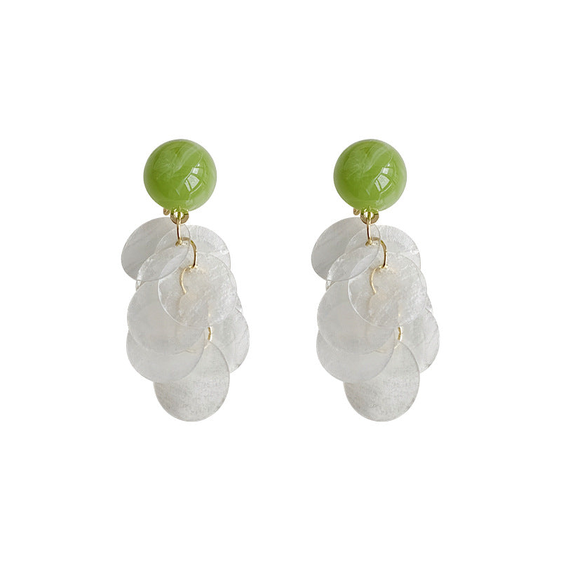 Gold-plated Real Shell Mosquito Coil Mori Fresh Earrings