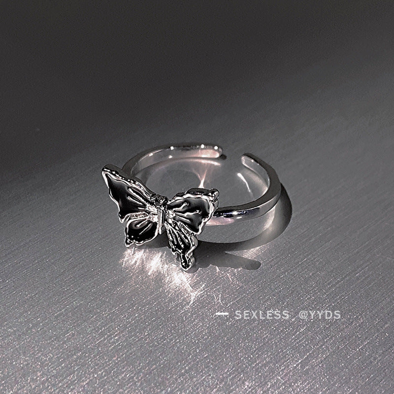 Dark Style Butterfly Female Design Tide Index Finger Personalized Ring