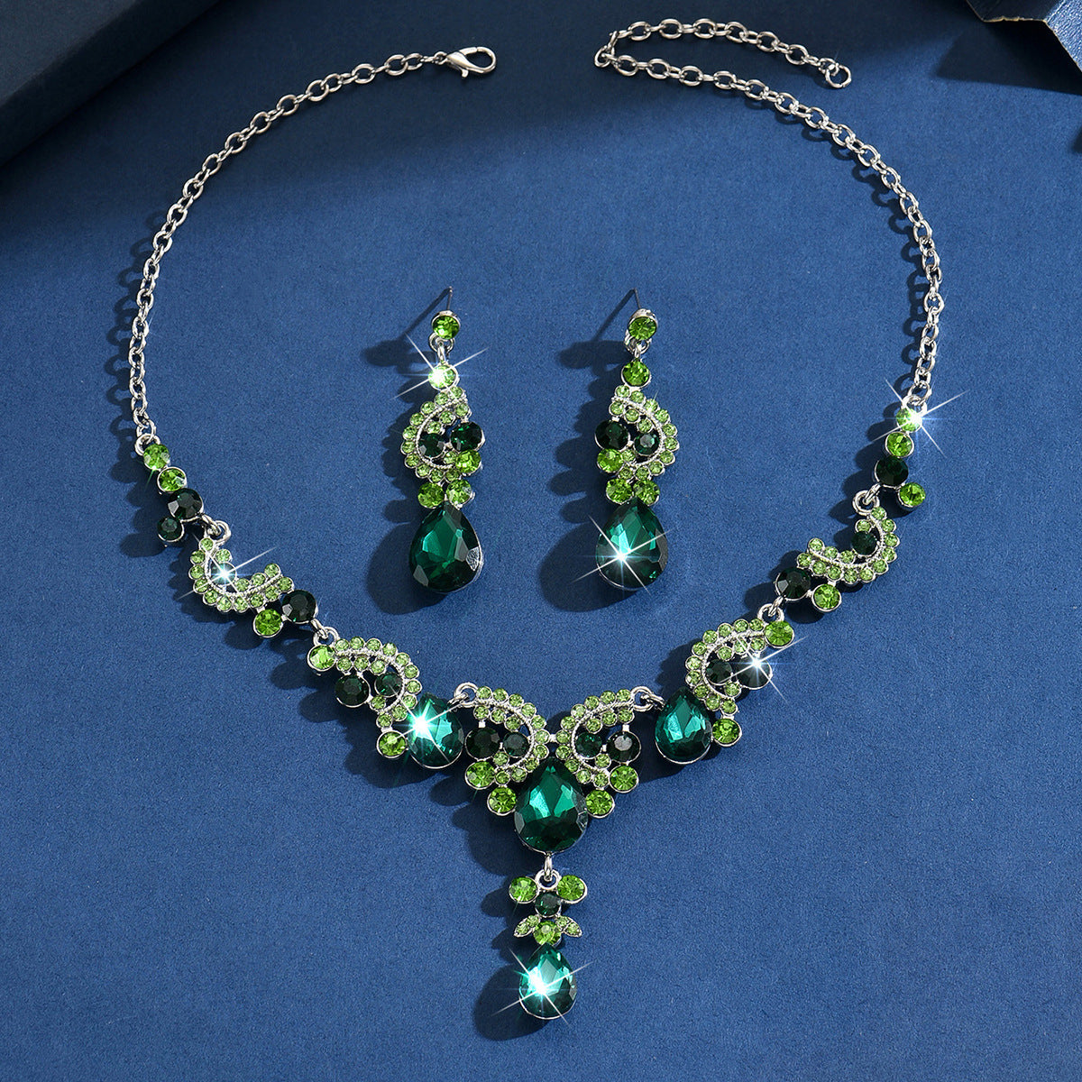 Bridal Wedding Dress Female Rhinestone High Jewelry Set